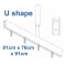 6100 Shower Rail U shape in Silver  91cm x 76cm x 91cm 