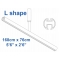 6103 Shower Rail  L shape in White 168cm x 76cm 