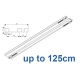 6293 Hand operated triple track system (White only)  up to 125cm Complete