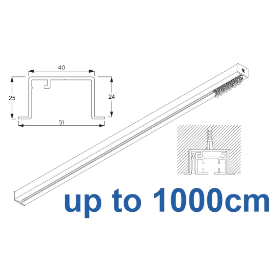 6970 Hand Operated recess & 6970 Wave Hand Operated, recess system, White or Black. up to 1000cm Complete