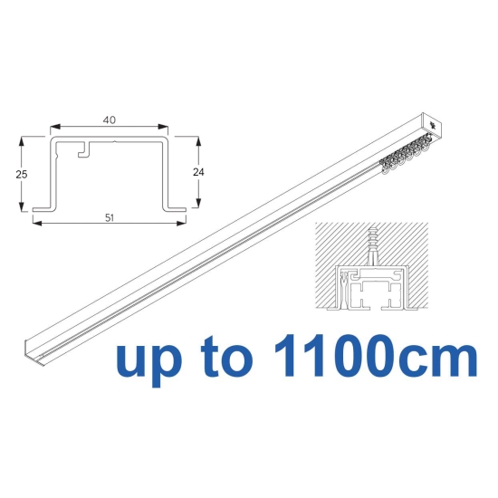 6970 Hand Operated recess & 6970 Wave Hand Operated, recess system, White or Black. up to 1100cm Complete