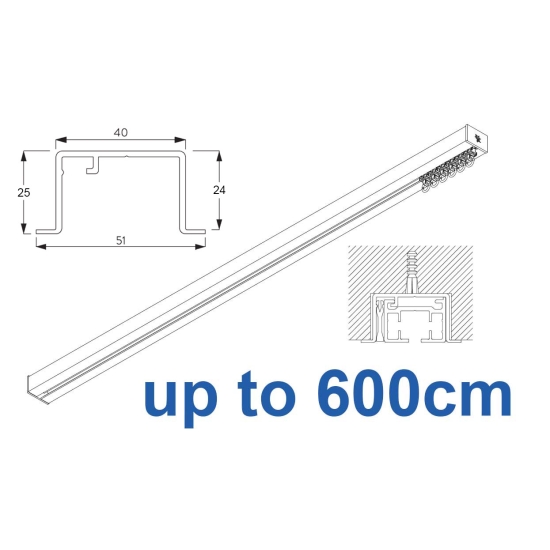 6970 Hand Operated recess & 6970 Wave Hand Operated, recess system, White or Black. up to 600cm Complete