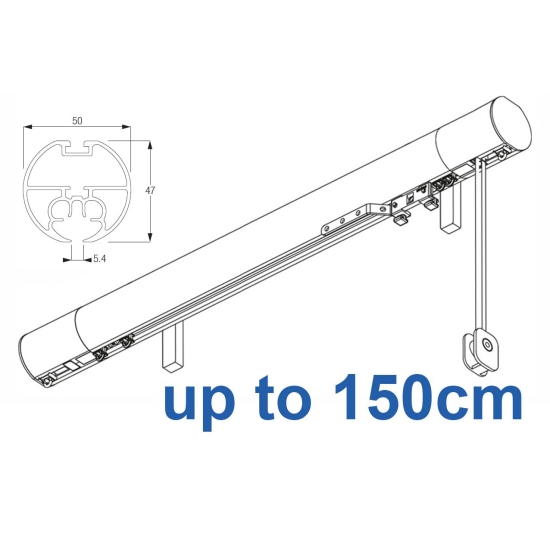 7640 (6160M) 50mm Cord Drawn Metropole White, Black, Matt White, Ecru up to 150cm complete