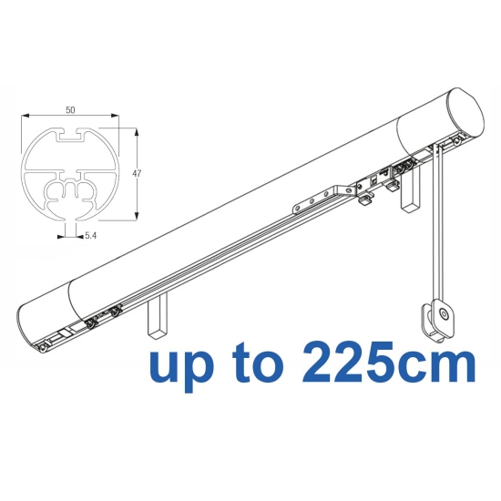 7640 (6160M) 50mm Cord Drawn Metropole White, Black, Matt White, Ecru up to 225cm complete