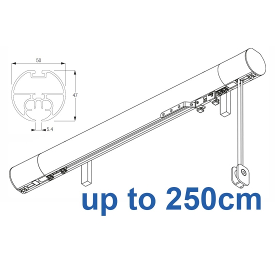 7640 (6160M) 50mm Cord Drawn Metropole White, Black, Matt White, Ecru up to 250cm complete