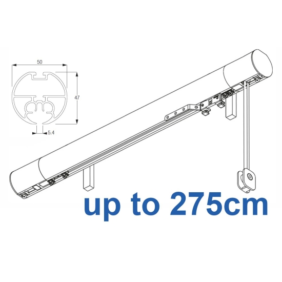 7640 (6160M) 50mm Cord Drawn Metropole White, Black, Matt White, Ecru up to 275cm complete