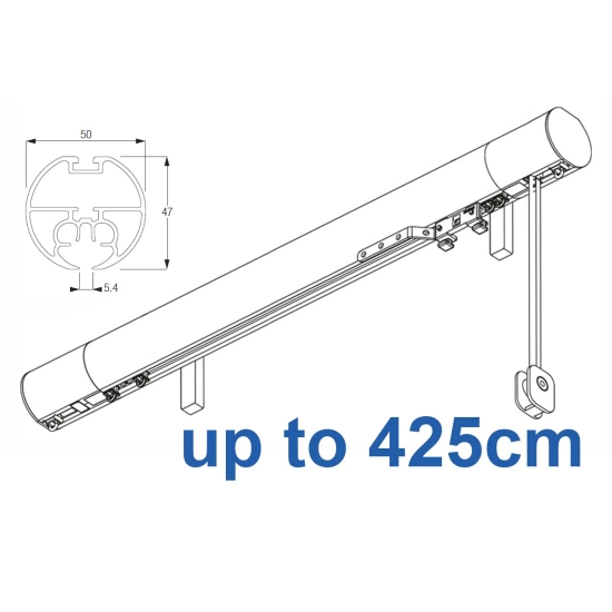 7640 (6160M) 50mm Cord Drawn Metropole White, Black, Matt White, Ecru up to 425cm complete