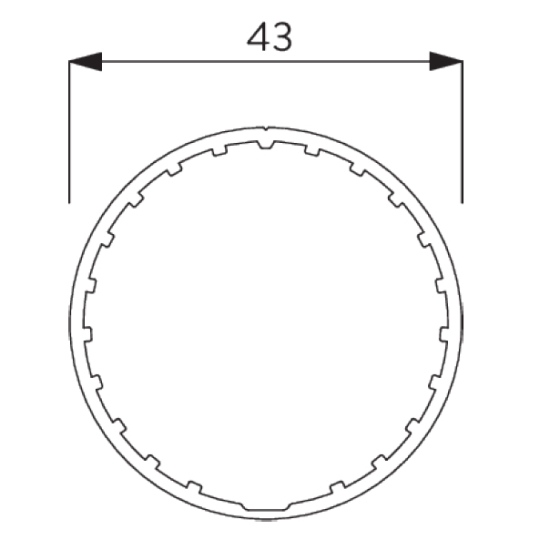 Profile Tube (43mm) (Price per Metre)