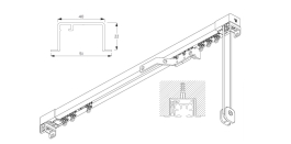 3970 Recess Corded systems. Large Profile. (For heavy weight applications) (White Only)